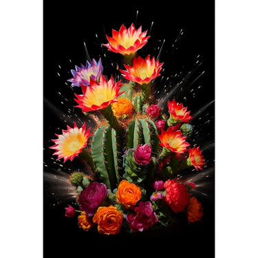 Abstract Cactus canvas